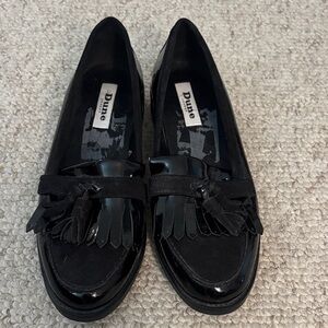 Dune London Black Patent Tassel Loafers